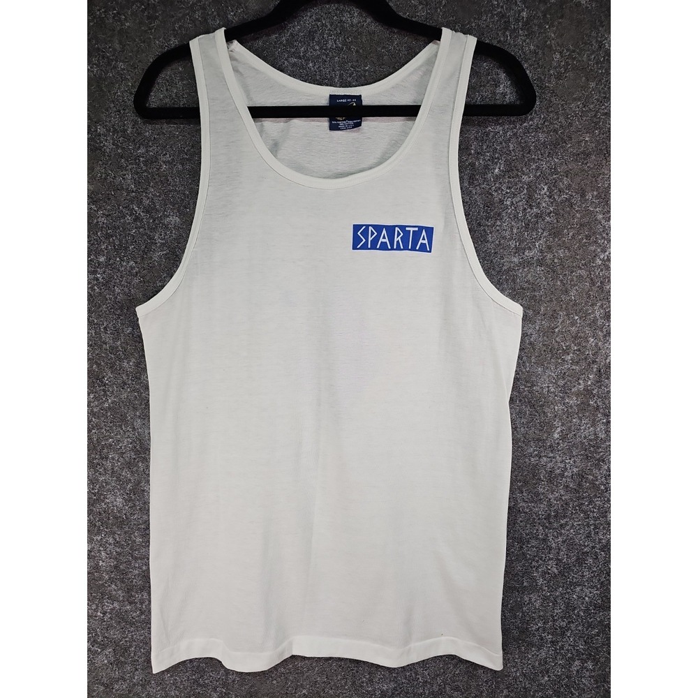 1989 Sparta Beach Olympics Kona Hawaii Tank Top, White Blue, Size Large